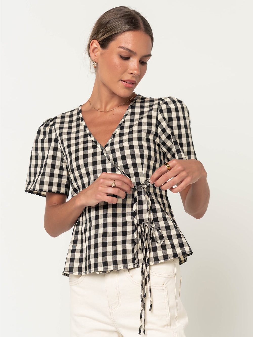Callie Gingham Blouse in Black from Böhme